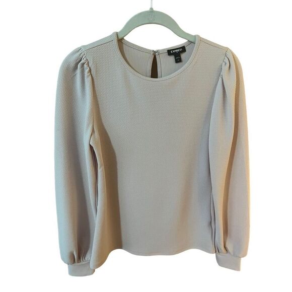 Express textured line sleeve blouse Size XS Pale Pink - Picture 1 of 4